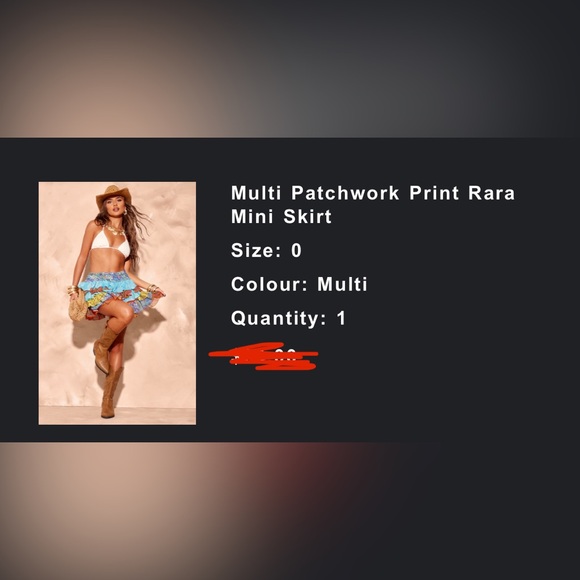 Multi Patchwork Print Rara Mini Skirt - Picture 4 of 4